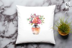 Perfume Bottle Flower Bouquet Clipart Sublimation PNG Product Image 3