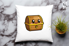 Cute Kawaii Treasure Chest Cartoon Pirate Box Bundle clipart Product Image 2
