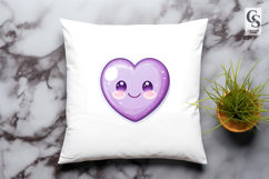 Cute Kawaii Purple Heart Face Clipart Sublimation PNG Product Image 3