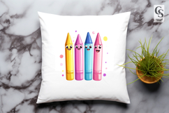 Cute Kawaii Crayon Clipart Sublimation PNG Product Image 2