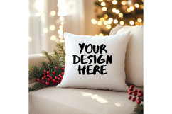 Christmas Pillow Mockup Blank White Pillow Winter Decorate Product Image 1
