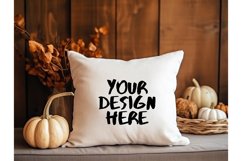 Fall Autumn Halloween Pillow Mockup Blank White Pillow Decor Product Image 1