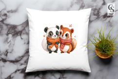 Winter Animals Scarf Clipart PNG Product Image 2
