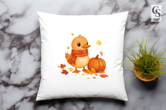 Duck Pumpkin Clipart PNG | Cute Autumn Animal Sublimation Product Image 2