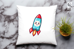 Cute Rocket Clipart PNG Product Image 2