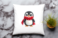 Cute Baby Penguin with Scarf Clipart Sublimation PNG Product Image 3