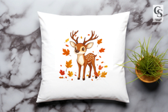 Hello Fall Pumpkin Truck Deer Cottage Autumn Clipart PNG Product Image 3