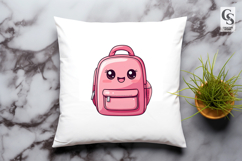 Cute Kawaii Pink Backpack Clipart Sublimation PNG Product Image 3