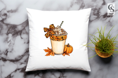Pumpkin Spice Latte Autumn Coffee Clipart PNG Product Image 3