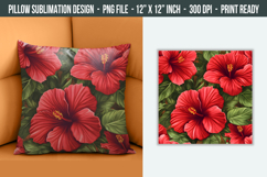 Hibiscus Flower Pillow Design | pillow cover Sublimation Product Image 1