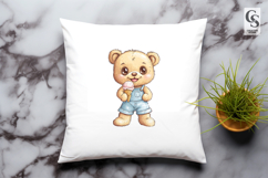 Cute Kawaii Bear with Ice Cream Cartoon Animal Clipart Product Image 2