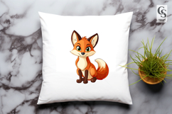 Cute Cartoon Fox Clipart PNG | Woodland Animal Illustration Product Image 3