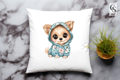 Cute Dog in Hoodie Kawaii Puppy Clipart Sublimation PNG Product Image 2