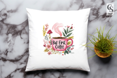 Watercolor But First Coffee Floral Mug Clipart Product Image 2