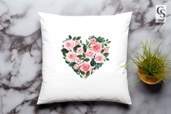 Watercolor Rose Heart Clipart PNG Product Image 3