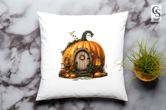 Pumpkin House Clipart PNG | Autumn Cottage Sublimation Product Image 3