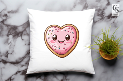 Cute Kawaii Heart Cookie with Sprinkles Clipart Sublimation Product Image 3