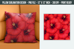Hibiscus Flower Pillow Design | Pillow Cover Sublimation Product Image 1