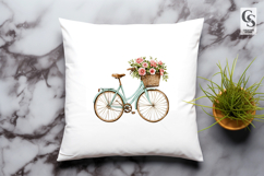 Vintage Bicycle with Flower Basket PNG Clipart Product Image 2
