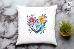 Crystal Heart Roses Clipart Sublimation PNG Product Image 3