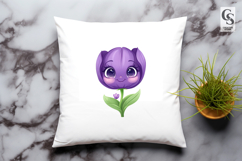 Cute Purple Tulip Flower Clipart Sublimation PNG Product Image 2