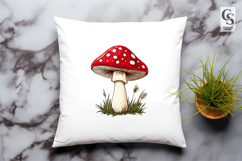 Red Mushroom Clipart Sublimation PNG Product Image 3