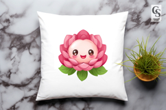 Cute Kawaii Pink Flower Clipart Sublimation PNG Product Image 3