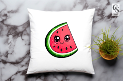 Cute Kawaii Watermelon Slice Cartoon Fruit Bundle clipart Product Image 2