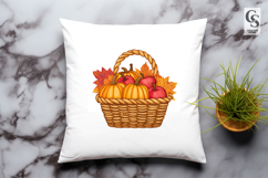 Autumn Harvest Basket Clipart Sublimation PNG Product Image 3