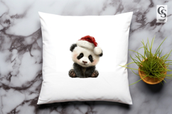 Panda with Santa Hat PNG Product Image 2
