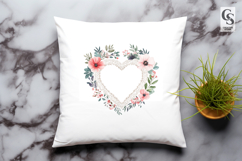 Floral Heart Frame Clipart Sublimation PNG Product Image 3