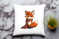 Cute Fox Clipart with Scarf Product Image 3