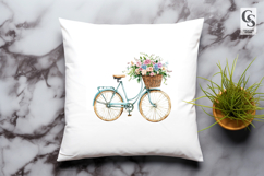 Vintage Bicycle with Flower Basket Clipart Product Image 3