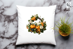 Pumpkin Floral Wreath Clipart PNG Product Image 3