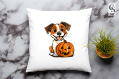 Cute Dog with Pumpkin Clipart PNG Product Image 3