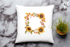 Sunflower Floral Frame Clipart PNG Product Image 3