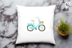 Kawaii Bicycle with Basket Clipart Sublimation PNG Product Image 2