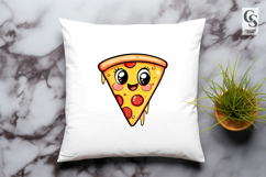 Cute Kawaii Pizza Slice with Cheese and Pepperoni Clipart Product Image 2