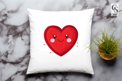 Cute Red Stitched Heart Clipart Sublimation PNG Product Image 2