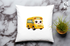 Cute Kawaii School Bus Clipart Sublimation PNG Product Image 3