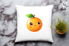 Cute Kawaii Orange Fruit with Smiling Face Clipart PNG Product Image 2