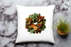 Autumn Floral Wreath Clipart PNG Product Image 3