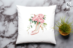 Elegant Floral High Heel Shoe Watercolor Clipart Product Image 3