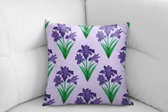 Watercolor Iris Flower Seamless Pattern | Digital Papern Product Image 6