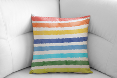 Watercolor Colorful Stripes Digital Paper Patterns Product Image 3