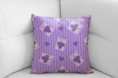 Grapes &amp; Heart Seamless Pattern | Fruit Digital Paper Product Image 3