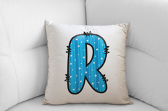 Winter Stripes Alphabet Clipart | Winter letters Png Product Image 7