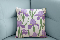 Iris Flower Digital Paper Pattern | Seamless Pattern Product Image 3