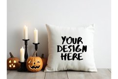Fall Autumn Halloween Pillow Mockup Blank White Pillow Decor Product Image 1
