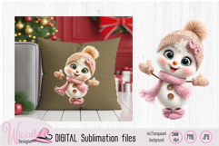 Faux Yarn Snowman PNG Bundle Knitted Winter Snowman Sublimat Product Image 3